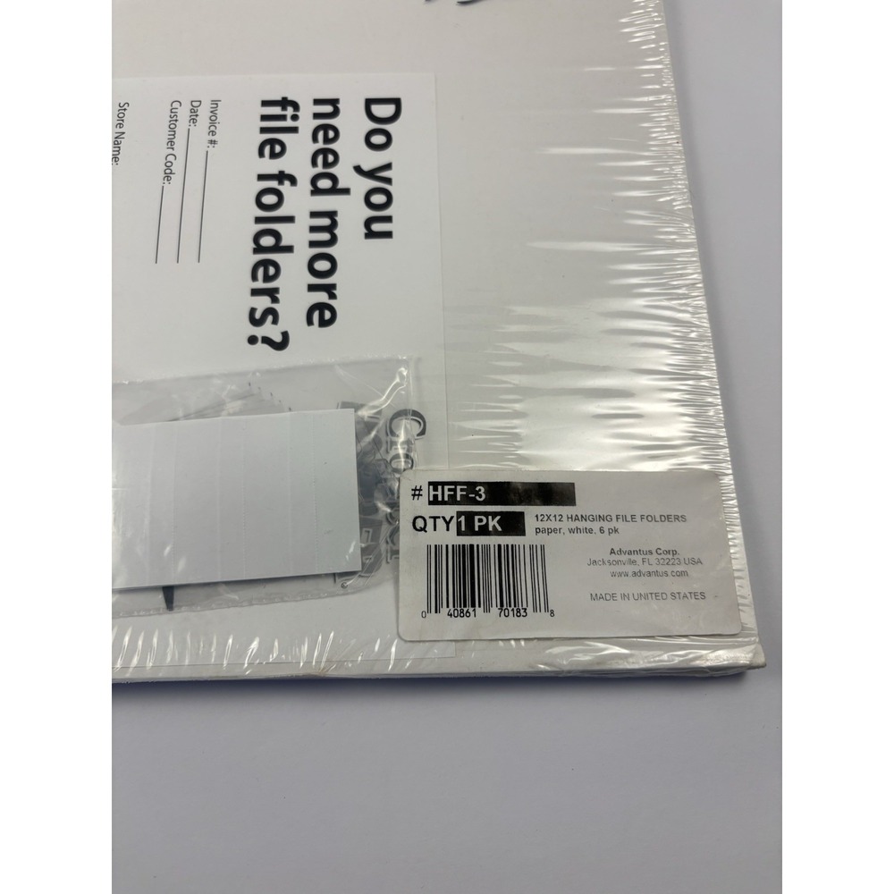 6 NEW 12" x 12" White HANGING FILE FOLDERS For Scrapbooking Paper - Picture 2 of 2